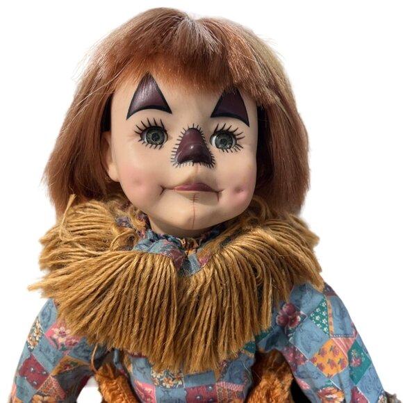 Vintage Effanbee Scarecrow Doll 1979 With Patchwork Outfit & Straw Accents - Picture 2 of 6